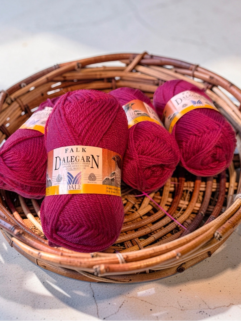 Yarn — Rich Berry Pink Wool Balls